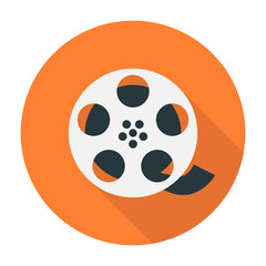 Fototapeta premium Film reel flat icon