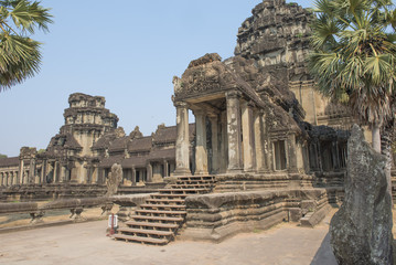 Obraz premium Main entrance into Angkhor Wat temples, Cambodia