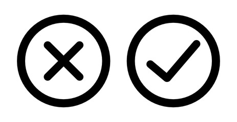 Checkmark Cross Icons - 105775245