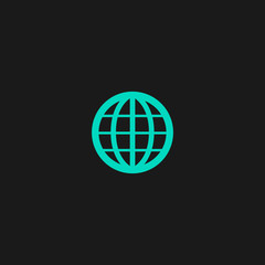 Earth Globe Emblem. Vector