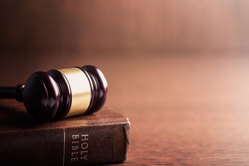 judge gavel and holy bible