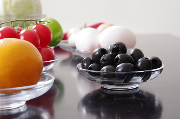 Lemon and olives are ready to use