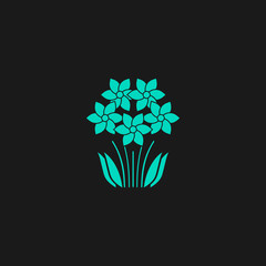 bush flower icon. Vector illustration