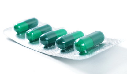 medicine pills on the white