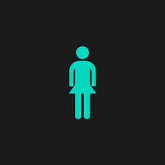 Simple vector woman icon on  background