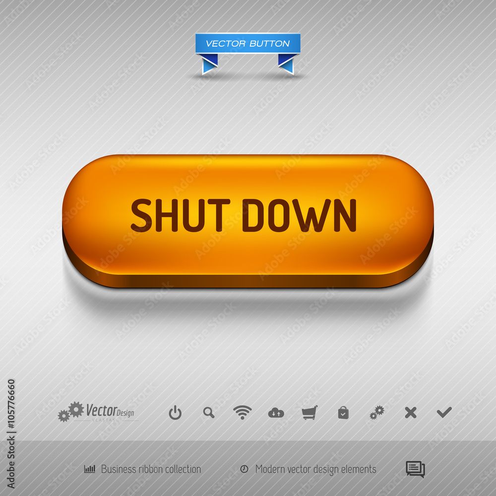 Poster orange button for webdesign or app. vector design elements.