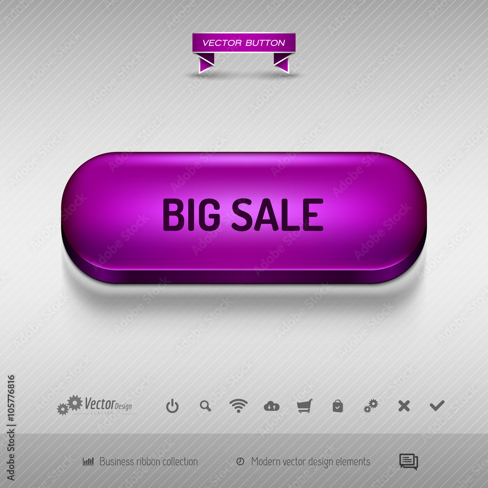 Poster purple button for webdesign or app. vector design elements.
