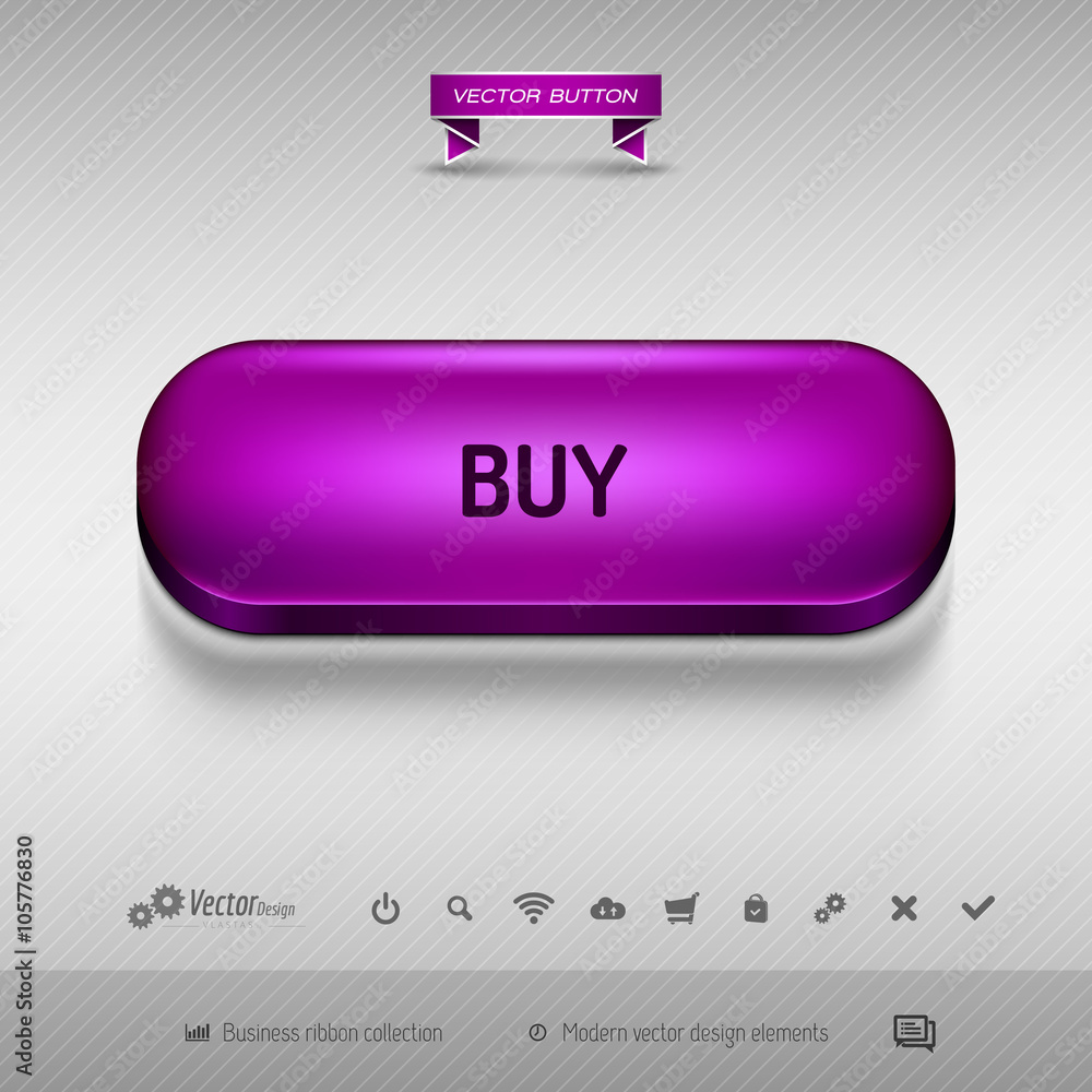 Poster purple button for webdesign or app. vector design elements.