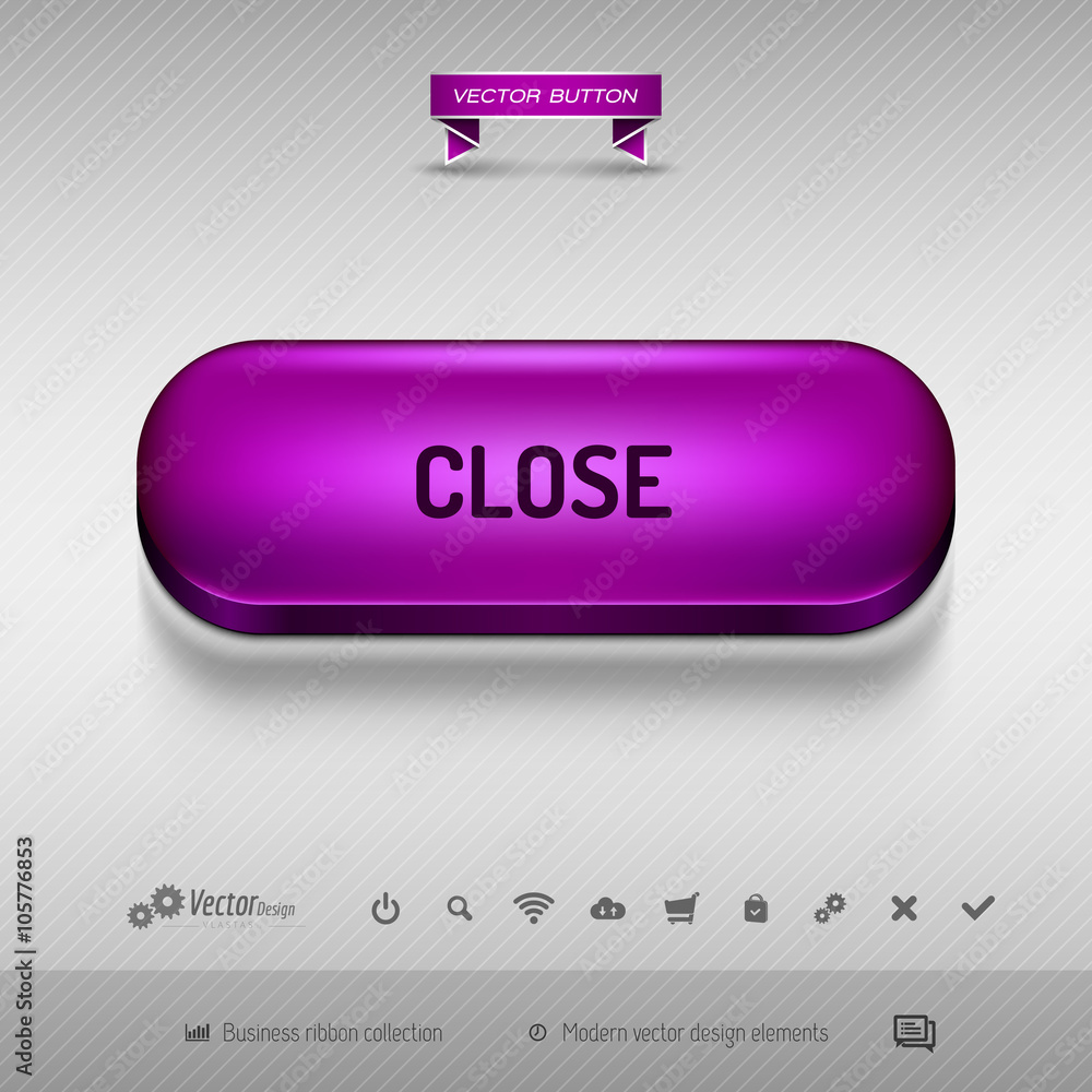Poster purple button for webdesign or app. vector design elements.