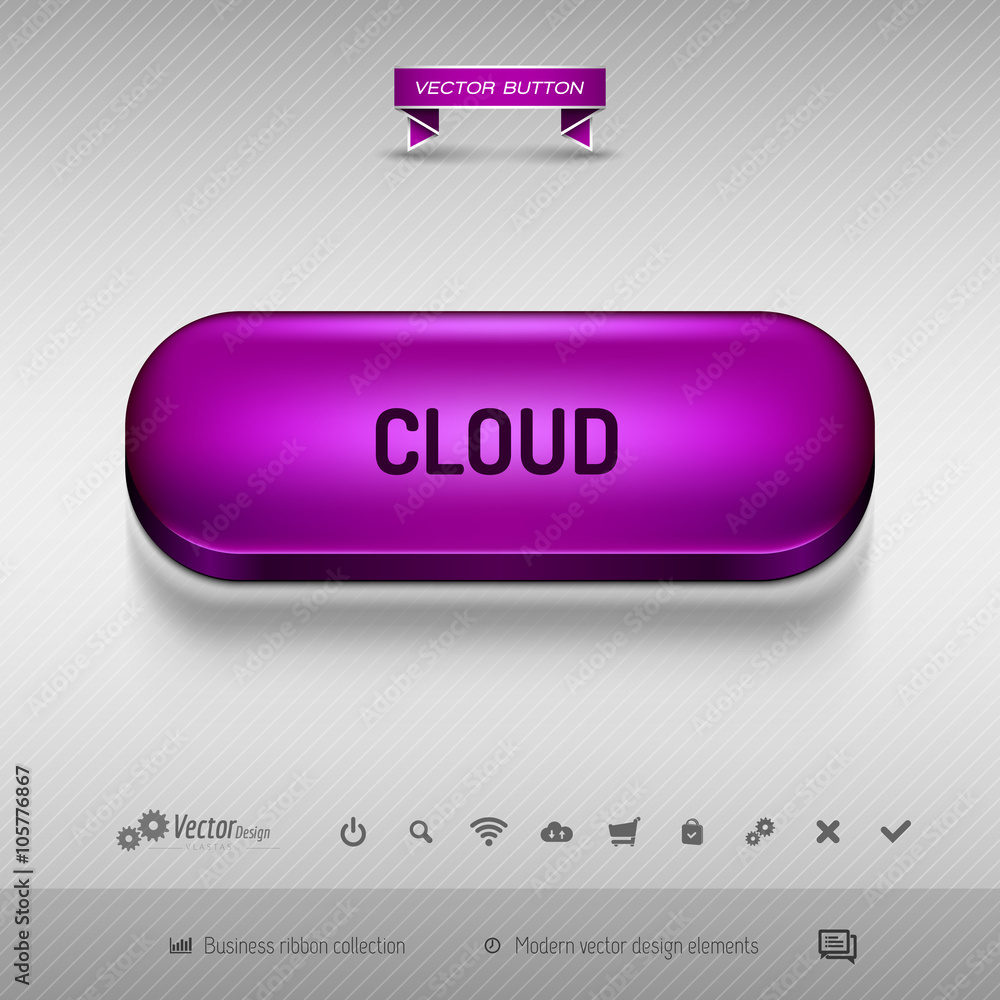 Poster purple button for webdesign or app. vector design elements.