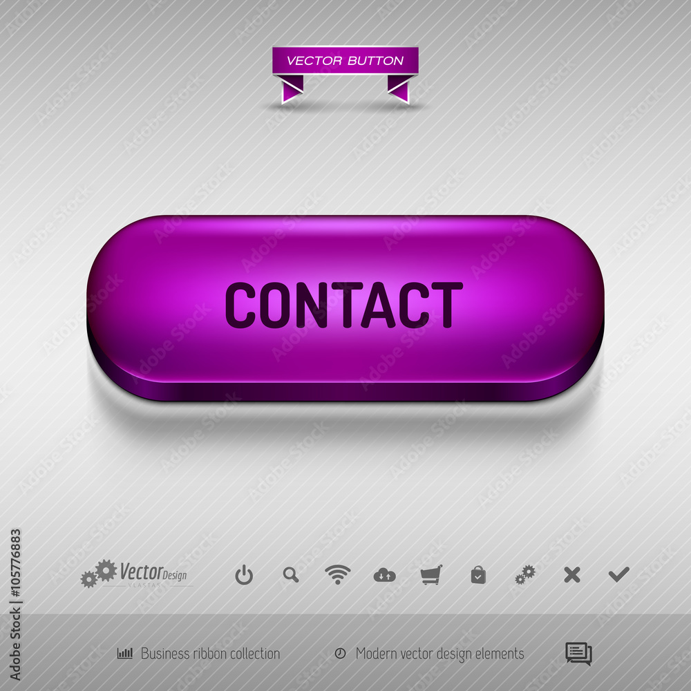 Poster purple button for webdesign or app. vector design elements.