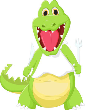  happy crocodile preparing to eat