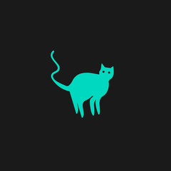 Evil Cat silhouette, vector