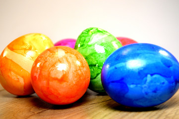 Six Eggs of colored Easter house.