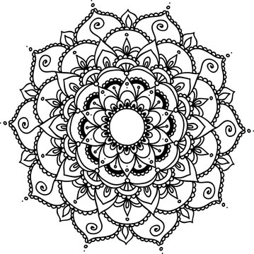 Vector Beautiful Mandala, Patterned Design Element