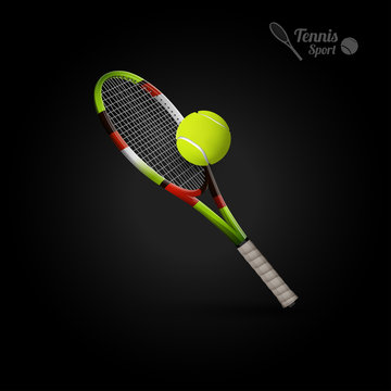 Vector tennis symbols as design elements, tennis balls, tennis r