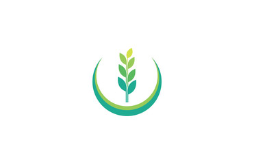 circle plant green eco logo icon