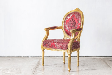 red classic chair style in vintage room