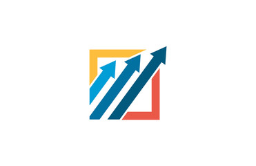 triple arrow up business logo