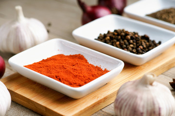 Spices, garlic and onion