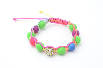 bracelet with colored beads isolated