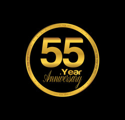 55 anniversary with black golden ring 
