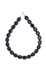 Necklace with black stones isolated
