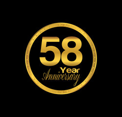 58 anniversary with black golden ring 