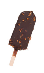 Ice cream covered with chocolate