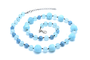 Blue beads isolated
