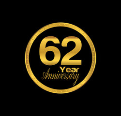62 anniversary with black golden ring 