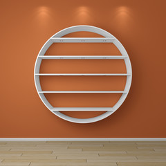 3d rendered modern shelves.
