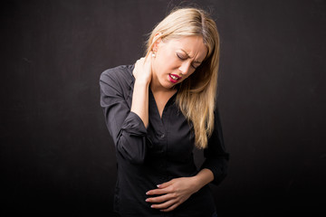 Woman with neck pain