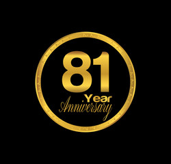 81 anniversary with black golden ring 