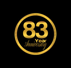 83 anniversary with black golden ring 