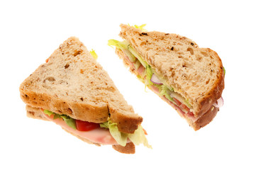 Two halves of a sandwich