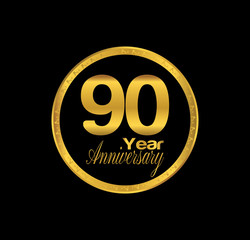 90 anniversary with black golden ring 