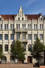 Fototapeta premium Residential building (Fabianinkatu, 15, 1901, Arch. W. Aspelin) on Square Kasarmitori