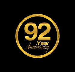 92 anniversary with black golden ring 