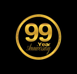 99 anniversary with black golden ring 
