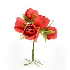 Obraz premium bouquet of artificial roses isolated on white
