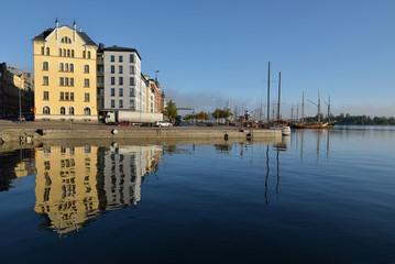 Obraz premium Helsinki, Finland. House on Embankment