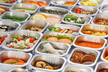 Food in the containers 