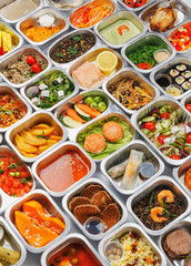 Food in the containers 