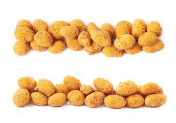 Line of crunchy coated nuts