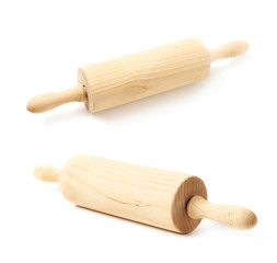 Wooden rolling-pin isolated