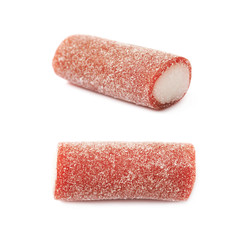 Red and white licorice candy