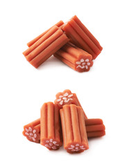 Red licorice stick candy isolated