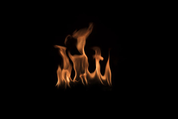 Fire on black background