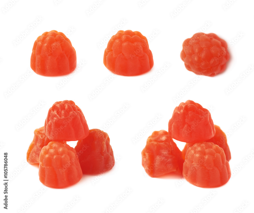 Sticker raspberry shaped candy